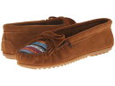 (取寄)ミネトンカ レディース キルティ モック Minnetonka Women Kilty Suede Moc Brown Suede/Arizona Fabric