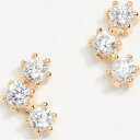 【クーポンで最大2000円OFF】(取寄)シャシ トリニティ スタッズ ピアス Shashi Trinity Stud Earrings Gold Clear