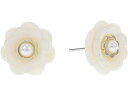 (取寄) ドレイパー ジェームス レディース レイヤード アセテート フローラル スタッズ イヤリングス Draper James women Layered Acetate Floral Studs Earrings Magnolia White