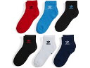 (取寄) アディダス オリジナルス キッズ ボーイズ adidas Originals Kids boys Originals Trefoil 6-Pack Quarter (Little Kid/Big Kid/Adult) Vivid Red/Pulse Blue/Black
