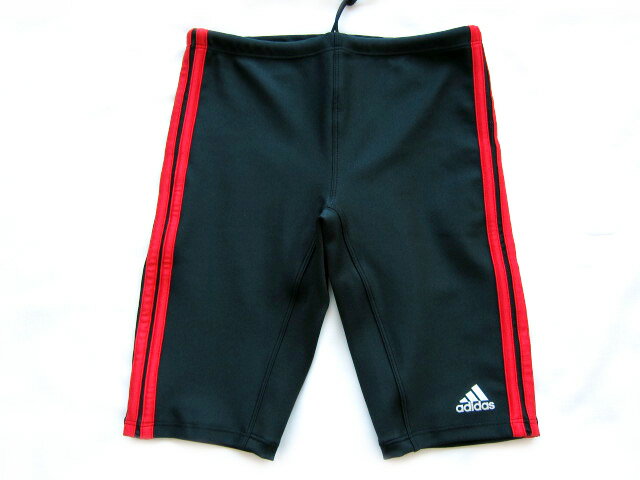 RL207-O16324 adidas アディダス メンズ 男性用 フィットネス水着 ハーフスパッツ ブラック×エアロレッド