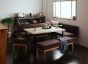 モダンカフェ風リビングダイニングセット BARIST バリスト 5点セット(テーブル+ソファ1脚+アームソファ1脚+ベンチ1脚+スツール1脚) 右アーム W120