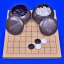囲碁セット 木製9路盤セット(ガラス碁石椿・碁笥付)...