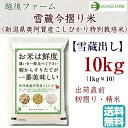 越後ファーム 雪蔵今摺り米 新潟県奥阿賀産こしひかり特別栽培米 10kg 送料無料 雪蔵出し 雪蔵保管 出荷直前 籾摺り・精米 コシヒカリ
