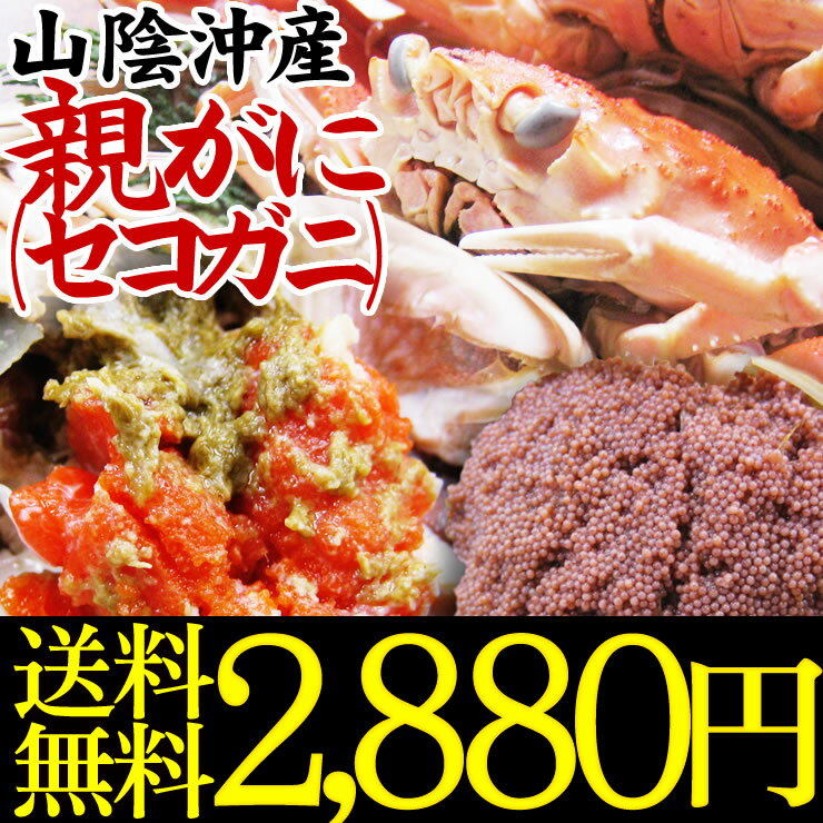 セコガニ（親がに・勢子がに)[生]1kgセット（5-8枚程度入）*せこがに せいこ蟹 セイコガニ　せいこがに　カニ限定の貴重な蟹!!松葉がにのメス
