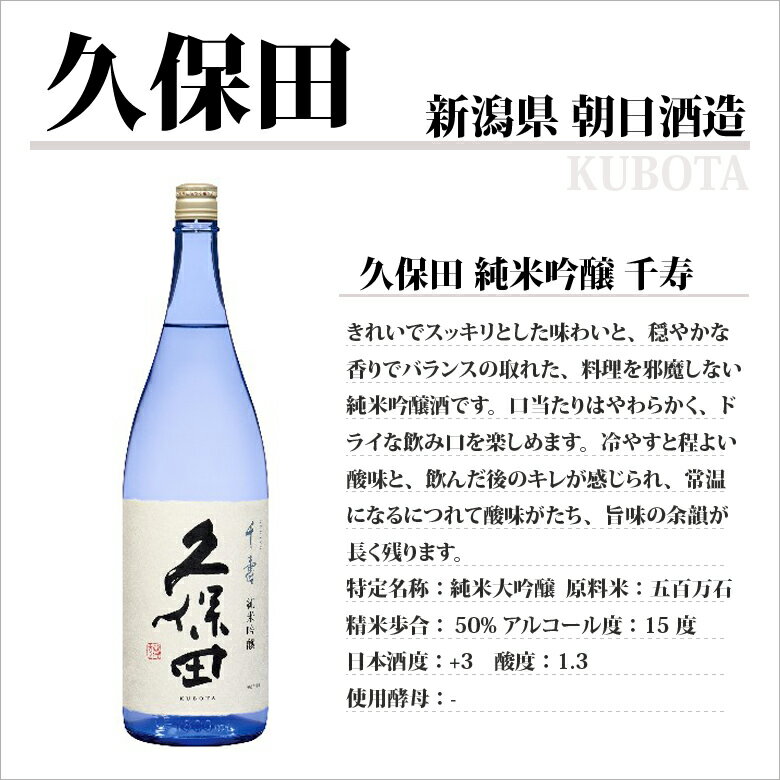 朝日酒造	久保田　千寿　純米吟醸 アイテム口コミ第6位