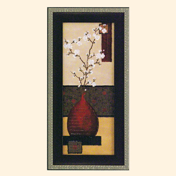 【楽天市場】和モダン オリエンタルアート『フラワーベース(花瓶)』 特殊ゲル加工純和風な色彩を使用し桜の花を描いたシンプルなモダンアート 和柄