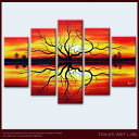 モダン 絵画 アート 【夕陽と生命の樹-tree of life-sunset】大きいサイズの油絵 洋画 抽象画風景画 絵画
