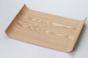 (WOOD) 44cm アールトレー(ウィローウッド) L トレー/木製トレー/カフェトレー/お盆/トレイ/ランチョンマット/長角膳/天然木/茶色