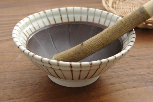 すり鉢　茶十草　【7寸】　和の器/和食器/擂鉢/すりばち/シンプル/オシャレ/手造り/和モダン/【マラソン201207_生活】美濃焼き・マルホン