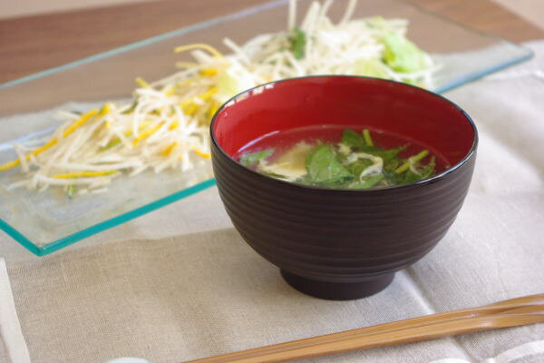 四季汁椀　茶 お椀/味噌汁椀/汁椀/お碗/漆木風/モダン/