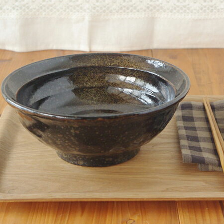 油滴結晶 石目 6.8寸ラーメン丼 丼ぶり/ラーメン丼ぶり/黒い食器/和食器/ボウル...:t-east:10011731