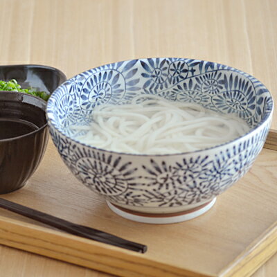 和食器　藍染タコ唐草　さぬき丼ぶり （アウトレット込み）丼/どんぶり/麺鉢/大鉢/ボウル/…...:t-east:10018875