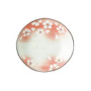花ふぶき(赤) ソギ楕円三五皿 和食器/花柄食器/取り皿/楕円皿/醤油皿/小皿
