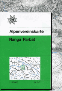 【ナンガ・パルバット Nanga Parbat】カラコルムの魔の山、登山用地形図。これは稀少！