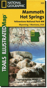 【マンモス・ホットスプリングス イェローストーン国立公園北西部 Mammoth Hot Springs Yellowstone National Park NW】ナショナル・ジオグラフィックの国立公園マップ・シリーズ