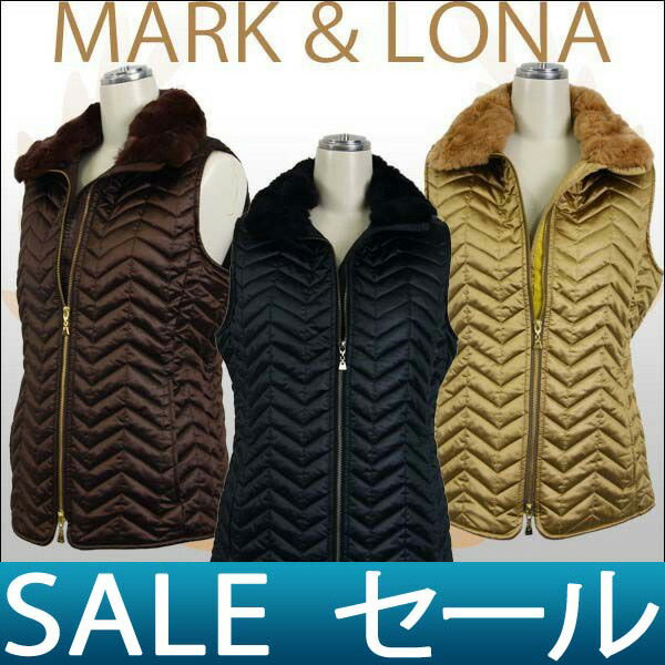 【50％OFF】マーク&ロナ/フルジップベストMARK＆LONA【小さいサイズ有り】【レディース】／ゴルフウェア【50%OFFセール】マーク＆ロナ/ごわつかないすっきりダウンは女性の味方♪／ゴルフウェア