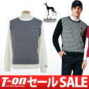 【40%OFF SALE】アダバット/アダバット/セーター 丸首セーター クルーネックセーター 幾何学柄 ジャガードセーター/adabat【メンズ】アダバットゴルフウェア