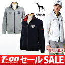 【40%OFF SALE】アダバット/アダバット/ブルゾン ストレッチ 裏起毛 ソフトな風合い トリコロール配色 サルーキー犬ロゴワッペン付/adabat【メンズ】アダバットゴルフウェア