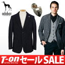【40%OFF SALE】アダバット/アダバット/ジャケット テーラードジャケット 2つボタン 毛混素材 ストライプ柄 一重仕立て ピンバッジ付/adabat【メンズ】アダバットゴルフウェア