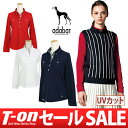 【50%OFF SALE】アダバット/アダバット/ポロシャツ 長袖ボタンダウンポロシャツ UVカット ソフトベアカノコ素材 胸ポケット付 ストライプ柄ディテール/adabat【レディース】アダバットゴルフウェア