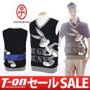 カステルバジャックスポーツ×ルーニー・テューンズコラボ/ベスト ニットベスト LOONEY TUNESコラボ バッグズ・バニー フロッキープリント Vネックベスト【国内 送料無料】CASTELBAJAC SPORTS×LOONEY TUNES【メンズ】カステルバジャック【2017年春夏新作】ゴルフウェア