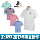ブラック&ホワイト/ブラック アンド ホワイト/ポロシャツ 半袖ポロシャツ 吸汗速乾 ストレッチ 鹿の子素材 メランジ調 ロゴ刺繍付【国内 送料無料】Black&White【メンズ】ブラック&ホワイト【2017年春夏新作】ゴルフウェア