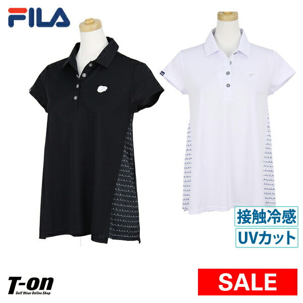 フィラ フィラゴルフ FILA GOLF レディース ポロシャツ 半袖ポロシャツ 接触冷感 UVカット 吸汗速乾 プリント切替 2019 春夏 新作 ゴルフウェア