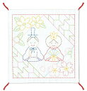 .オリムパス 刺し子 キット 花ふきん お雛まつり SK-360 白地 桃の節句刺しゅう さしこ 刺繍