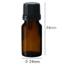 スタンダードタイプ遮光瓶（茶色）10ml　50本セット　40％割引バルク販売（ドロッパー付きセイフティーキャップ）