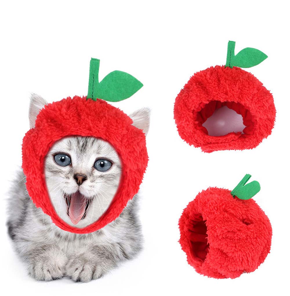 撮影道具 苹果 ペット帽子 りんご ap 送料無料 面白い 着ぐるみ アップル 可愛い キュート 猫 小中型犬 ペット用コスプレ 犬 林檎 Halloween ハロウィン リンゴ 着脱簡単 ドッグウェア 犬猫ハット ペット用品 着せ替え おしゃれ 変身グッズ パーティー