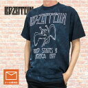 ロックTシャツ バンドTシャツ Led Zeppelin レッド・ツェッペリン USツアー 1977 インディゴ タイダイ染 ツェッペリン タイダイTシャツ バンドT 正規品 送料無料