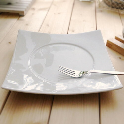 バルサ 23cm フラットプレート(アウトレット)【白い食器 パスタ皿 角皿 おうちカフェ】