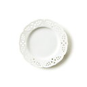 レース 19cm 透かし皿 (アウトレット)【白い食器 透かし皿 デザートプレート ケーキ皿 丸皿】