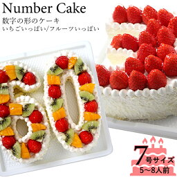 誕生日に大人気　記念の数字を形にしました。『ナンバーケーキ』7号サイズ　フルーツ or <strong>いちご</strong>記念日 バースデーケーキ お<strong>誕生日ケーキ</strong> お祝い プレゼント アニバーサリー 還暦