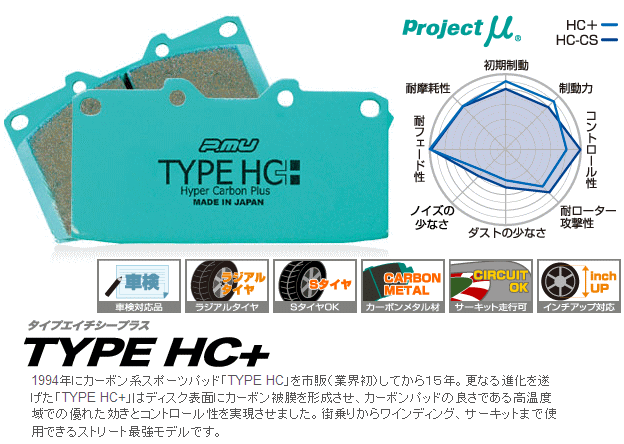 【プロジェクトミュー】Type HC+　ストリーム用RN5（Absolute）系　フロント用【プロジェクトミュー】Type HC+