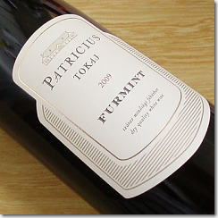 【パトリシウス社：白ワイン】『トカイ・フルミント・ ドライ 白』[Tokaji Furmint Dry White][NV]ハンガリーの代表的な葡萄品種「フルミント」から造られる辛口白ワイン。柔らかな口当たりで非常にバランスが良い。