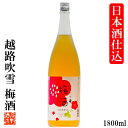 梅酒 日本酒仕込み 越路吹雪(こしじふぶき) 1800ml 一升瓶 1.8L あす楽 梅酒 日本酒梅酒 本格梅酒 日本酒ベース 業務用 新潟 ロック ソーダ割り 甘くない 酒 お酒 ギフト プレゼント 贈答 贈り物 お礼 お祝い 内祝い お返し 母の日 2020 蔵元直送 梅酒 新潟 高野酒造