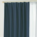 1級遮光カーテン Bフック 2枚&ストライプレース 2枚 幅100×丈178cm インディゴブルー