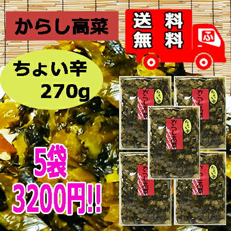 からし高菜・ちょい辛（大薗漬物）270g×5袋「送料無料」【メール便対応 ...