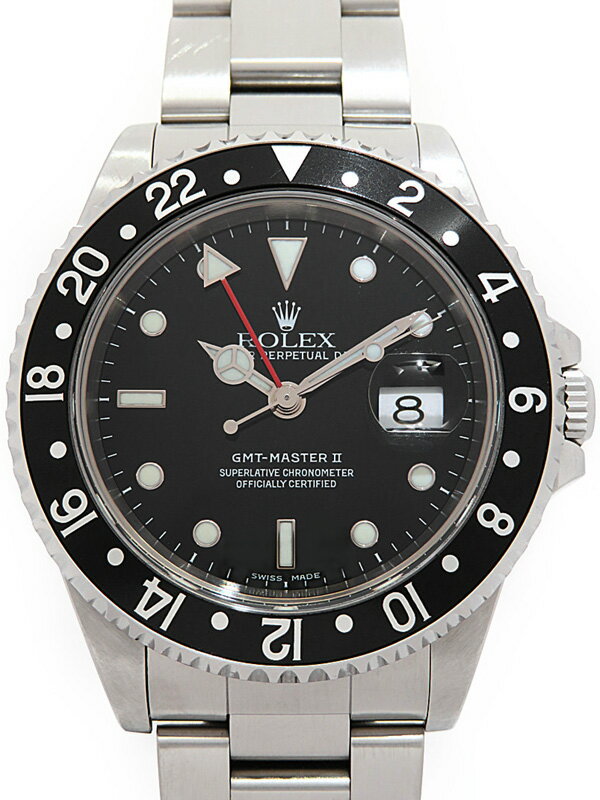 【ROLEX】ロレックス『GMTマスター2 黒ベゼル』16710 A番’99年頃製 メンズ 自動巻き b03w/h21AB