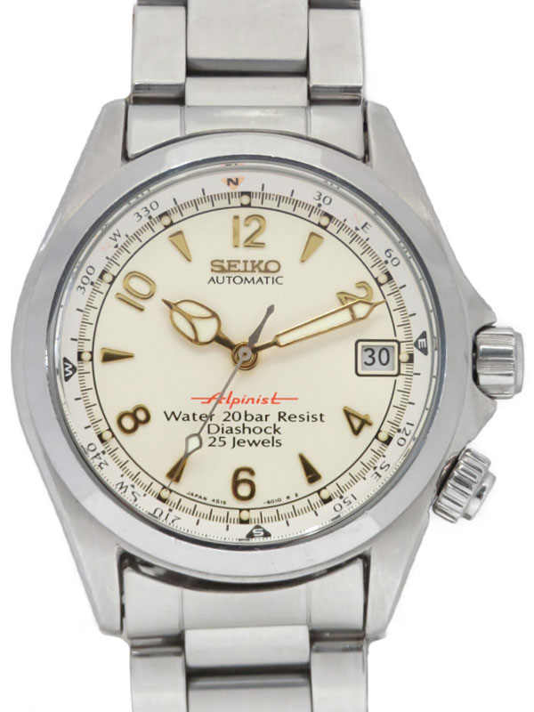 【SEIKO】<strong>セイコー</strong>『<strong>アルピニスト</strong>』SCVF007 4S15-6000 93****番 メンズ 自動巻き 1ヶ月保証【<strong>中古</strong>】