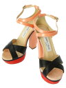 【Jimmy Choo】【133TIBER】【Grape fruit Mix】ジミーチュウ『ストラップ付 サンダル size35 1/2』レディース 1週間保証【中古】b03b/h16AB