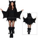 ハロウィン コスプレ ハロウィン 衣装・宅配便送料無料・あす楽【コウモリ・蝙蝠】オールインワン ショートパンツとつなぎパーカー ハロウィン衣装 コスプレ 衣装 大人用 コスチューム パーティー 女性 お揃い グループ