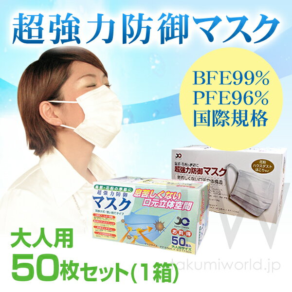 使い捨てサージカルマスク50枚入り大人用1箱（50枚入り）　【新型インフルエンザ・花粉・放射線・震災寄付】【即納可能!!】【1枚あたり2円！】　