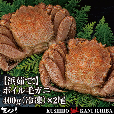 【浜茹で 】ボイル毛ガニ400g（冷凍）×2尾...:takuyo:10047917