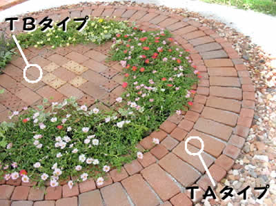 345kg/簡単にレンガのお庭ができる！キュアガーデン　テラスTAタイプ(外側円のみ)レンガと型紙でつくる素敵なお庭！！