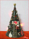 お庭の玉手箱特選クリスマスグッズ焼き物のツリーです森遊子 ツリー中 (赤点滅ライト付)