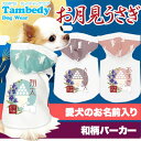 【犬の服タムベディ】愛犬のお名前入り★お月見うさぎ★パーカー【楽ギフ_名入れ】【犬 服 名前入 ドッグウェア 着ぐるみ ペット パジャマ 犬の洋服 秋冬【RCP】【201708】