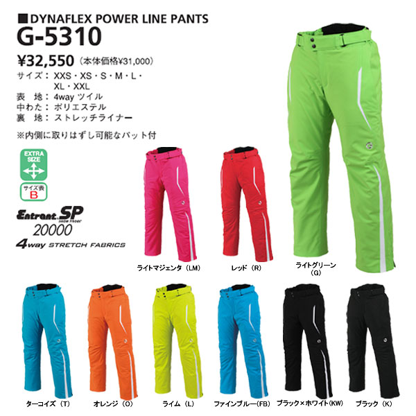 GOLDWIN 〔ゴールドウィンスキーウェア〕＜2011＞DYNAFLEX POWER LINE PANTS G-5310